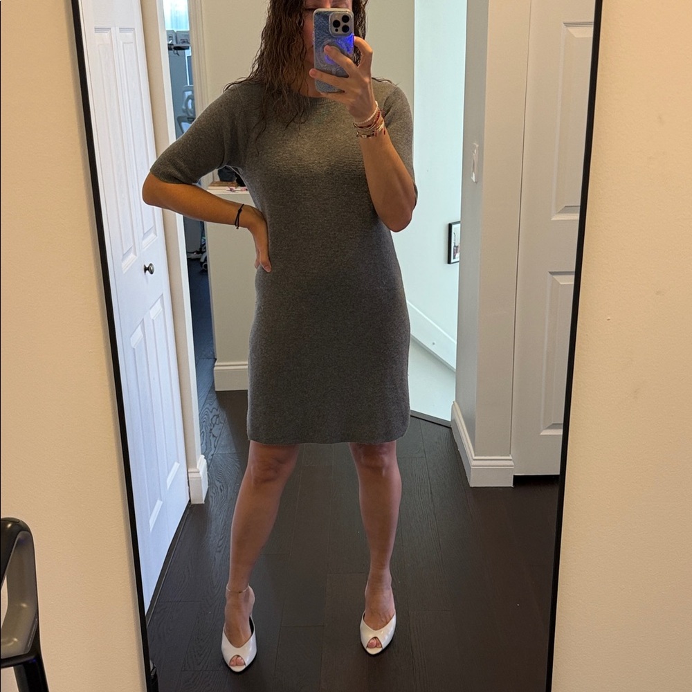 Uterque Gray Knit Dress